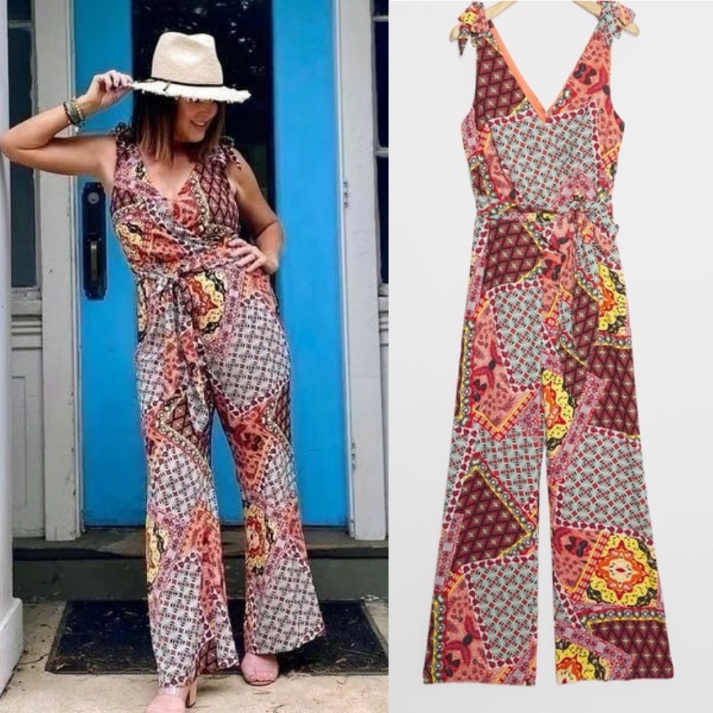 Harlyn ANTHROPOLOGIE Mairi Jumpsuit Sleeveless Wide Leg Size M $168 MSRP